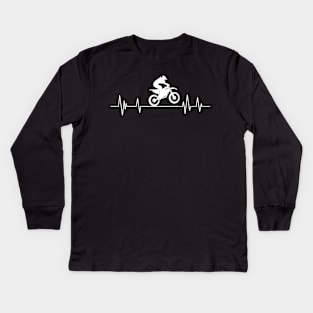 Biker Heartbeat,rider Heartbeat Motorcycle Kids Long Sleeve T-Shirt